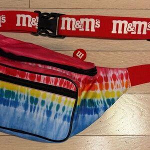 M&M'S Colorful Tie-Dye Belt Bag with Red Strap